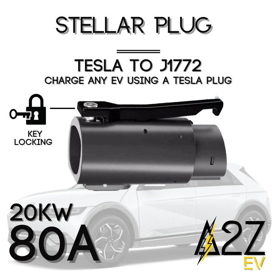 NACS (Tesla) To J1772 - Up To 80A - 20kW - A2Z Stellar Plug - Charge Any EV With A Tesla Plug - Free Hard Case